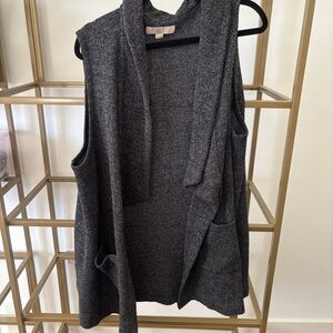 LOFT Charcoal Knit Vest